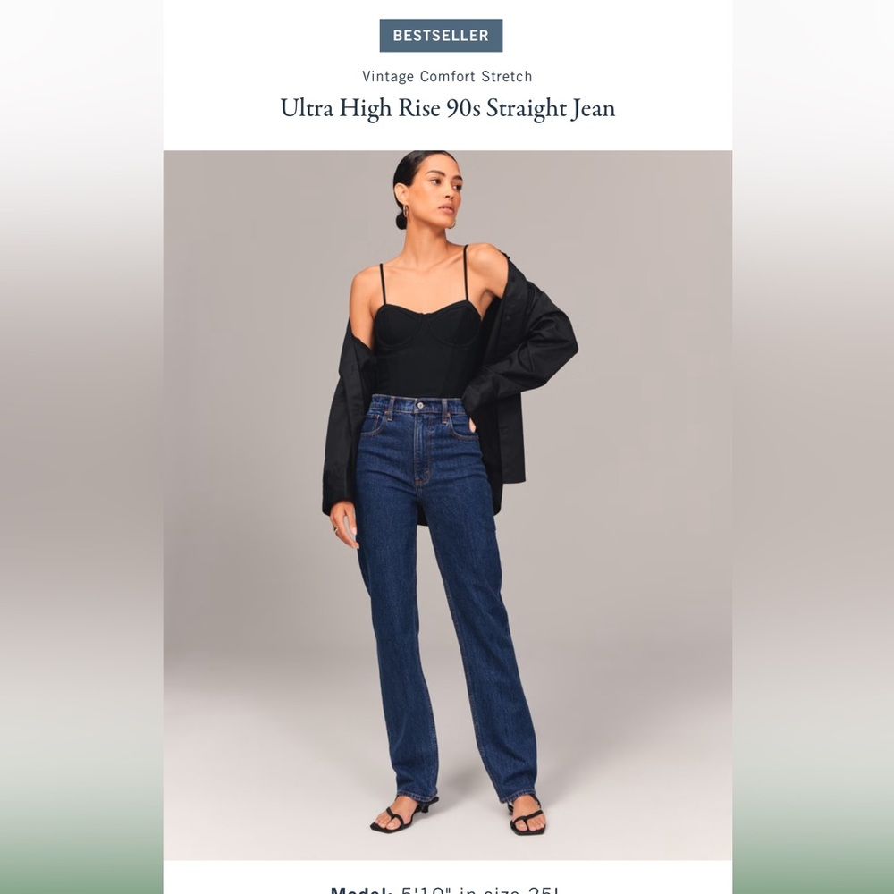 NWT Abercrombie the 90s ultra high rise straight leg jeans